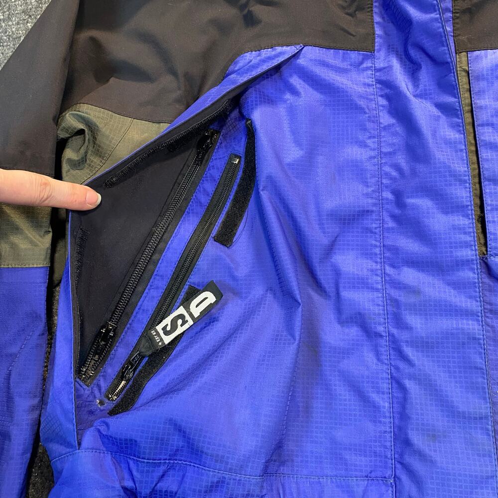 Sierra Designs Men's Size XL Gore Tex Black Blue Rain Jacket Windbreaker Hooded - Picture 3 of 9